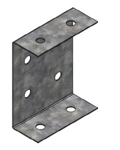 Connection plate 206x70x1,95mm Galv